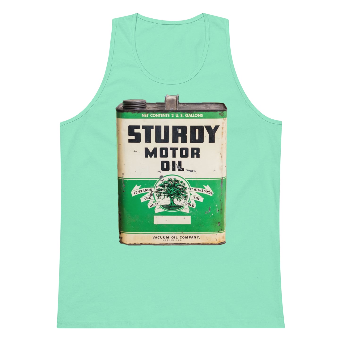 Vintage Sturdy Oil Can Patina Style Men’s premium tank top