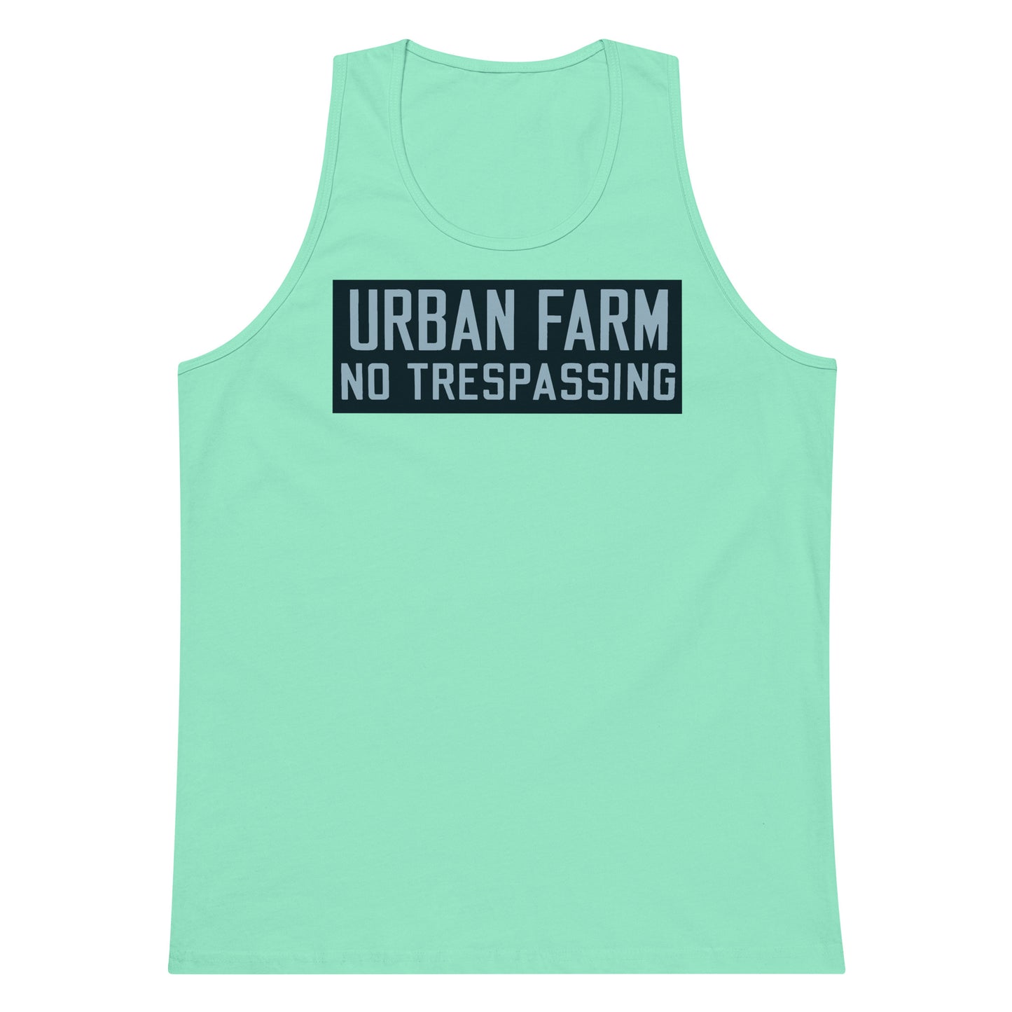 Retro Urban Farm Sign Porcelain Style Men’s premium tank top