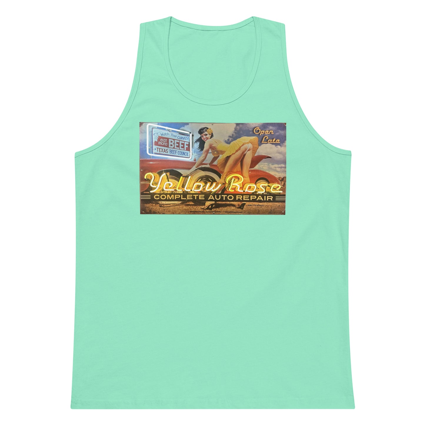 Vintage Auto Repair Neon Sign Style Men’s premium tank top