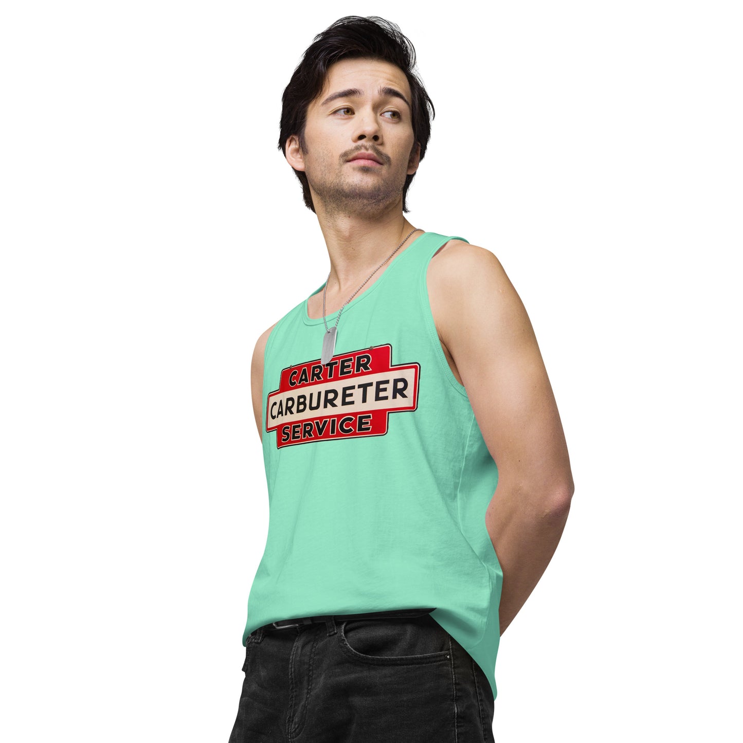 Carter Carbs Tin Style Shop Sign Men’s premium tank top