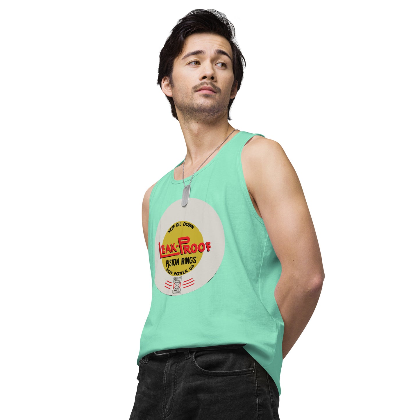 Leak-proof Vintage Oil Can Patina Style premium tank top