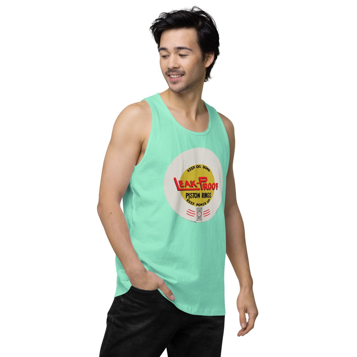 Leak-proof Vintage Oil Can Patina Style premium tank top