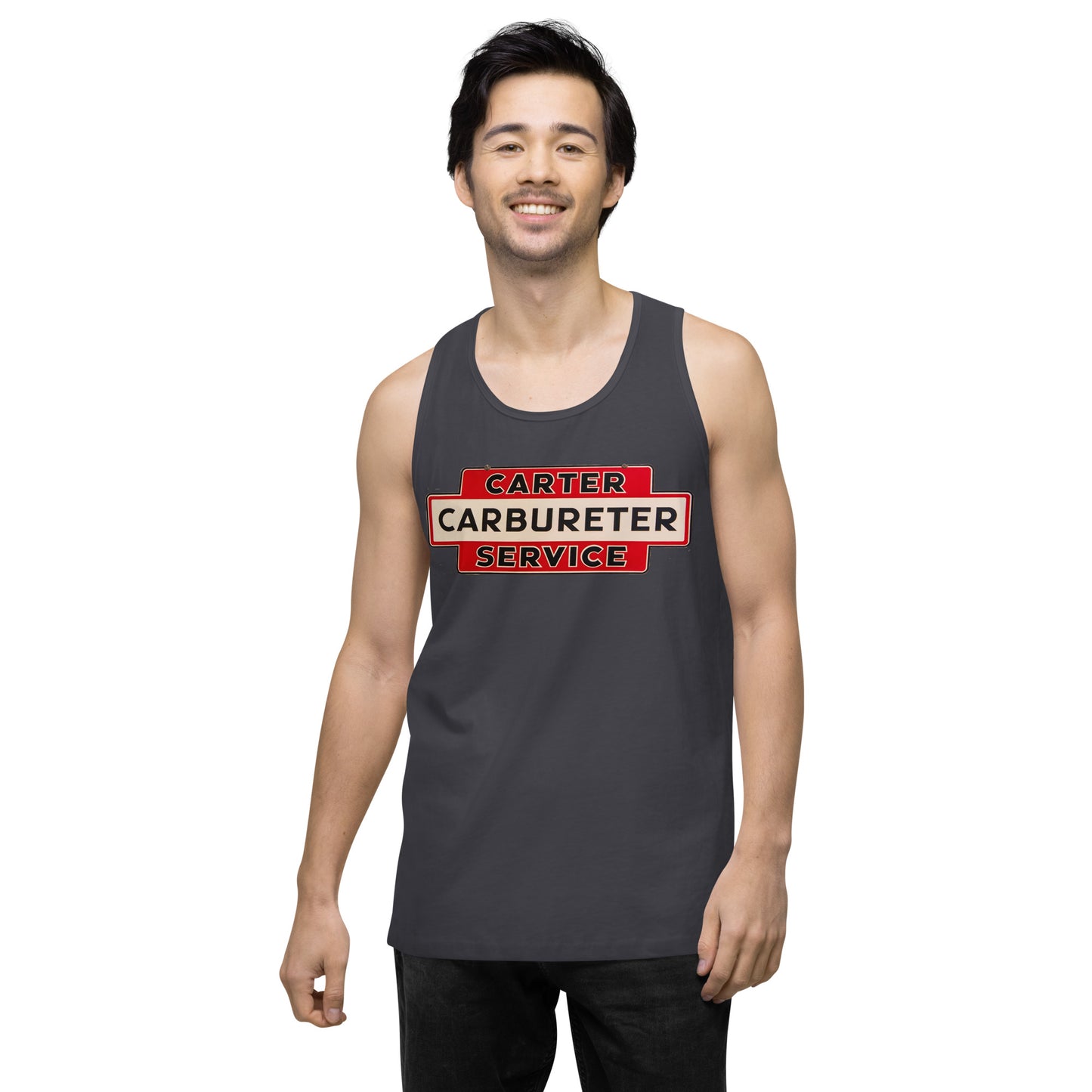 Carter Carbs Tin Style Shop Sign Men’s premium tank top