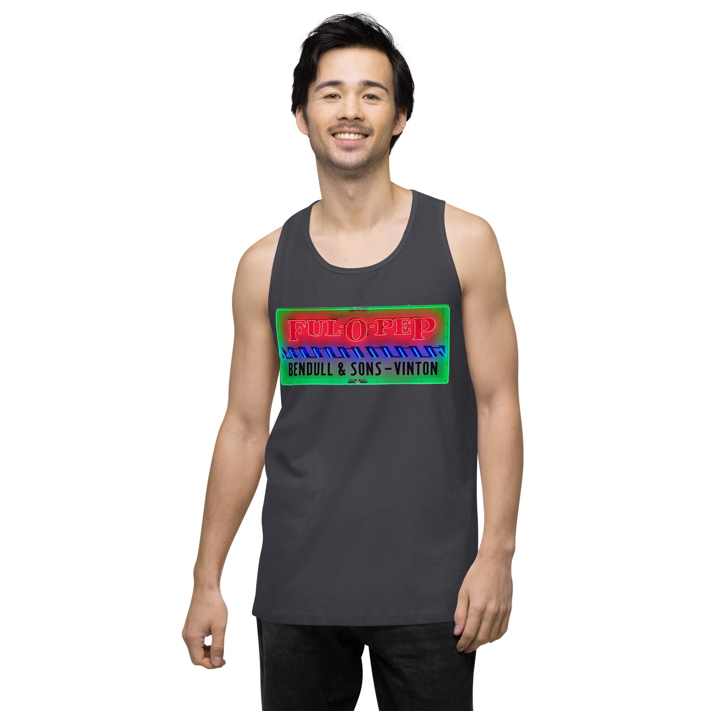 Vintage Racing Sign Neon Style Men’s premium tank top