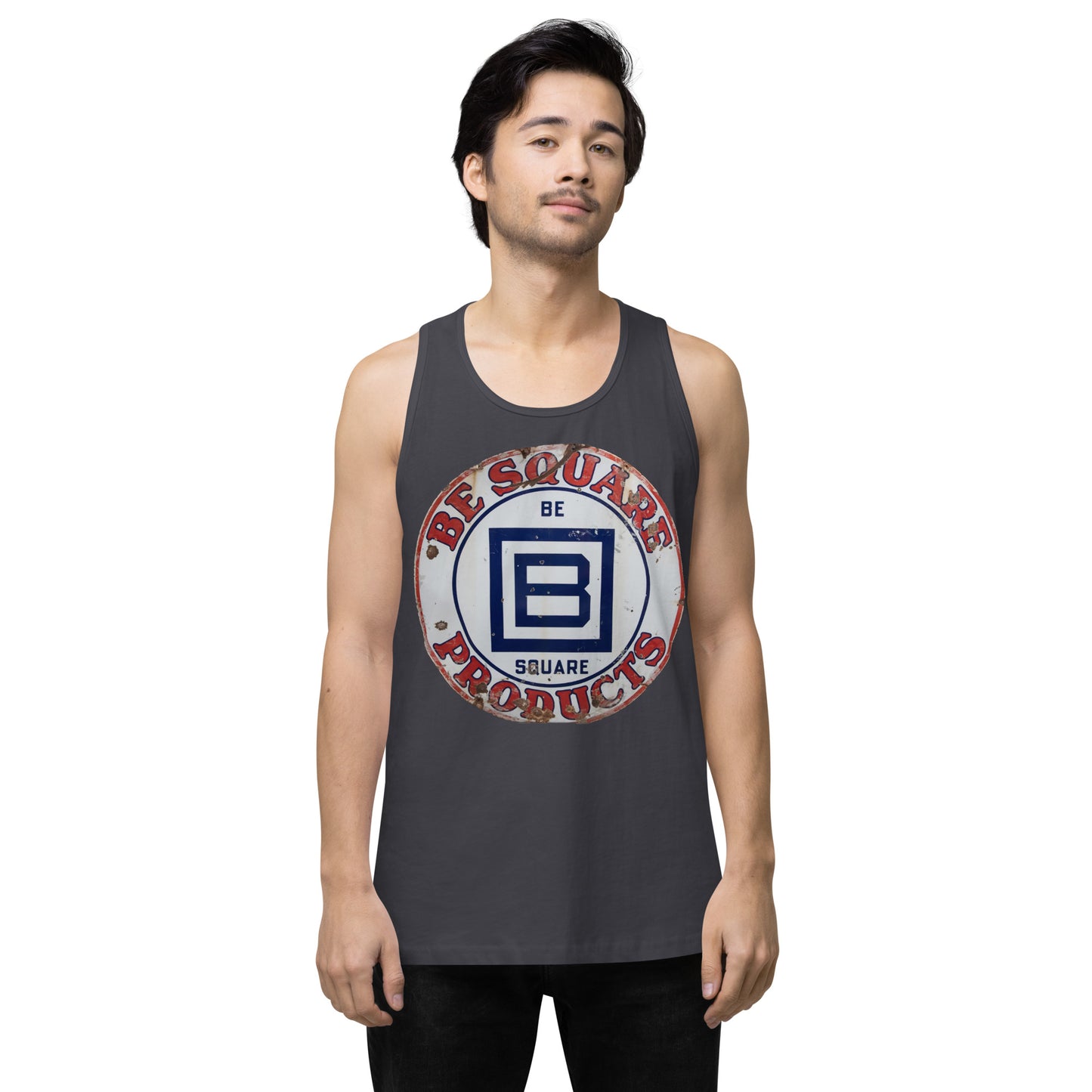 B Square Design Porcelain Men’s premium tank top