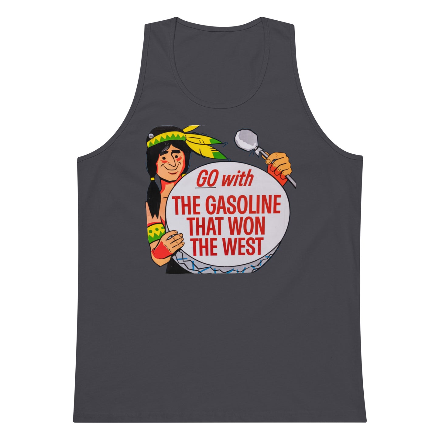 Vintage Road Art Gas Sign Men’s premium tank top