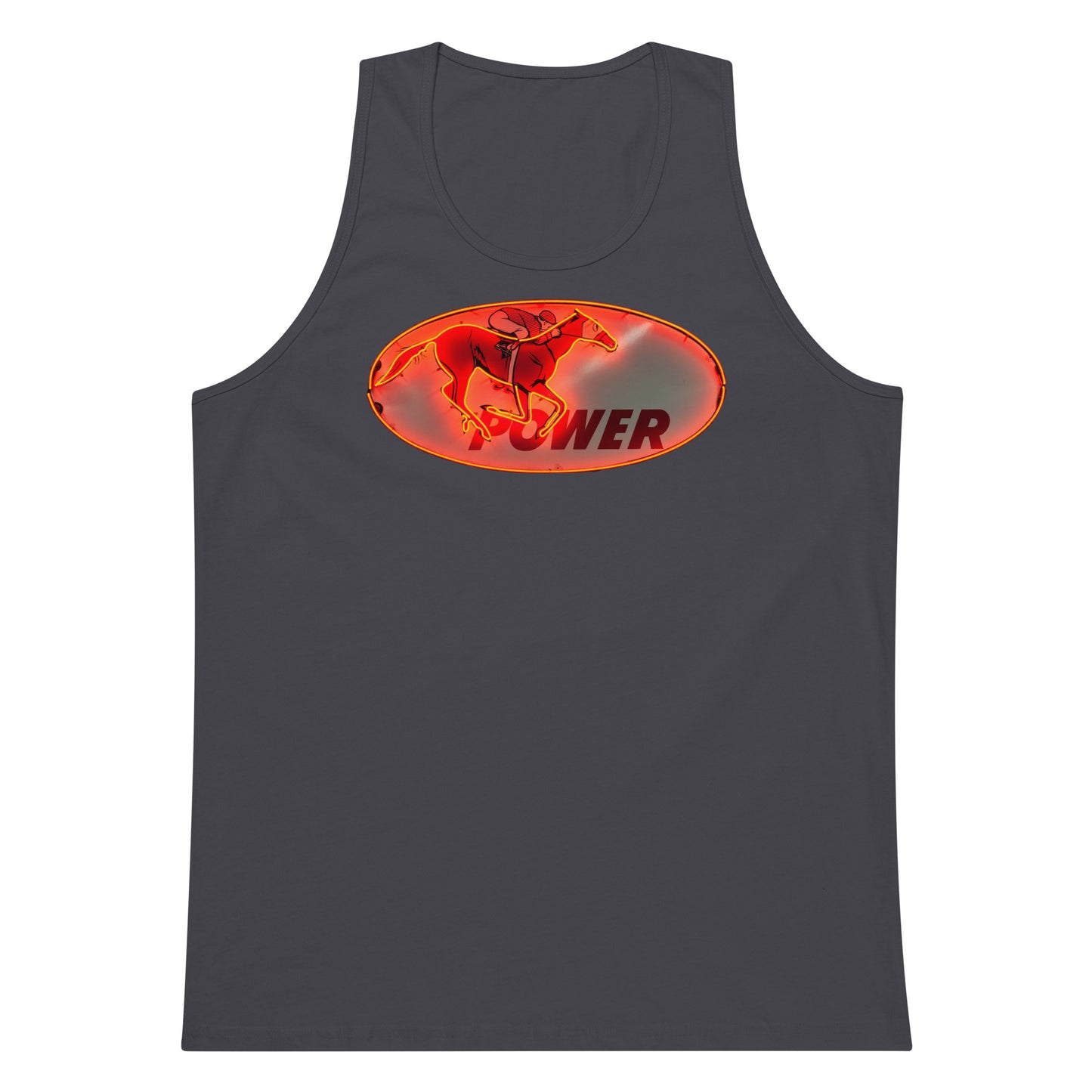 Retro Neon Sign Power Men’s premium tank top