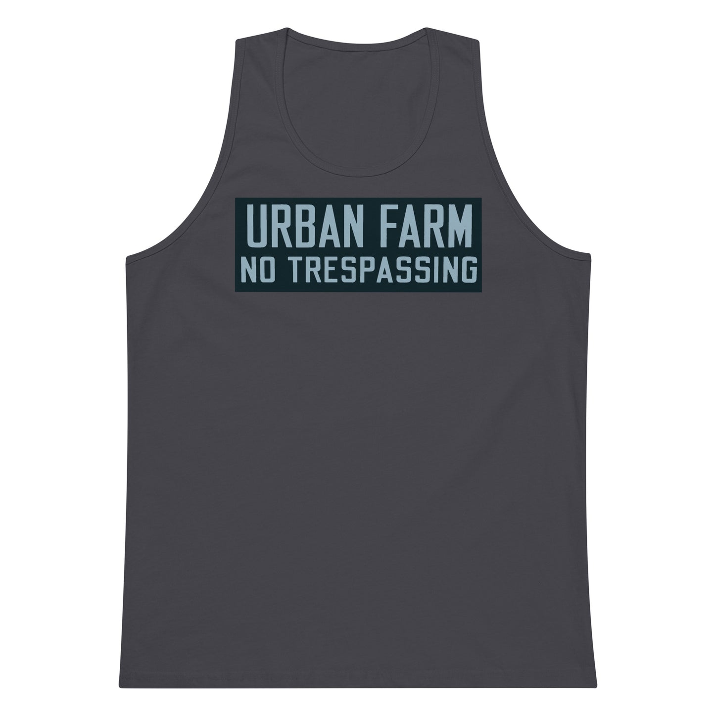 Retro Urban Farm Sign Porcelain Style Men’s premium tank top