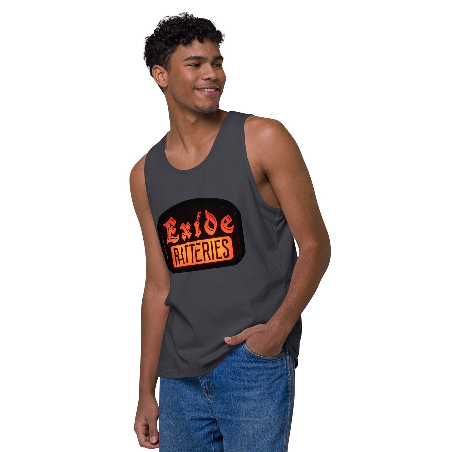 Vintage Battery Sign Men’s premium tank top