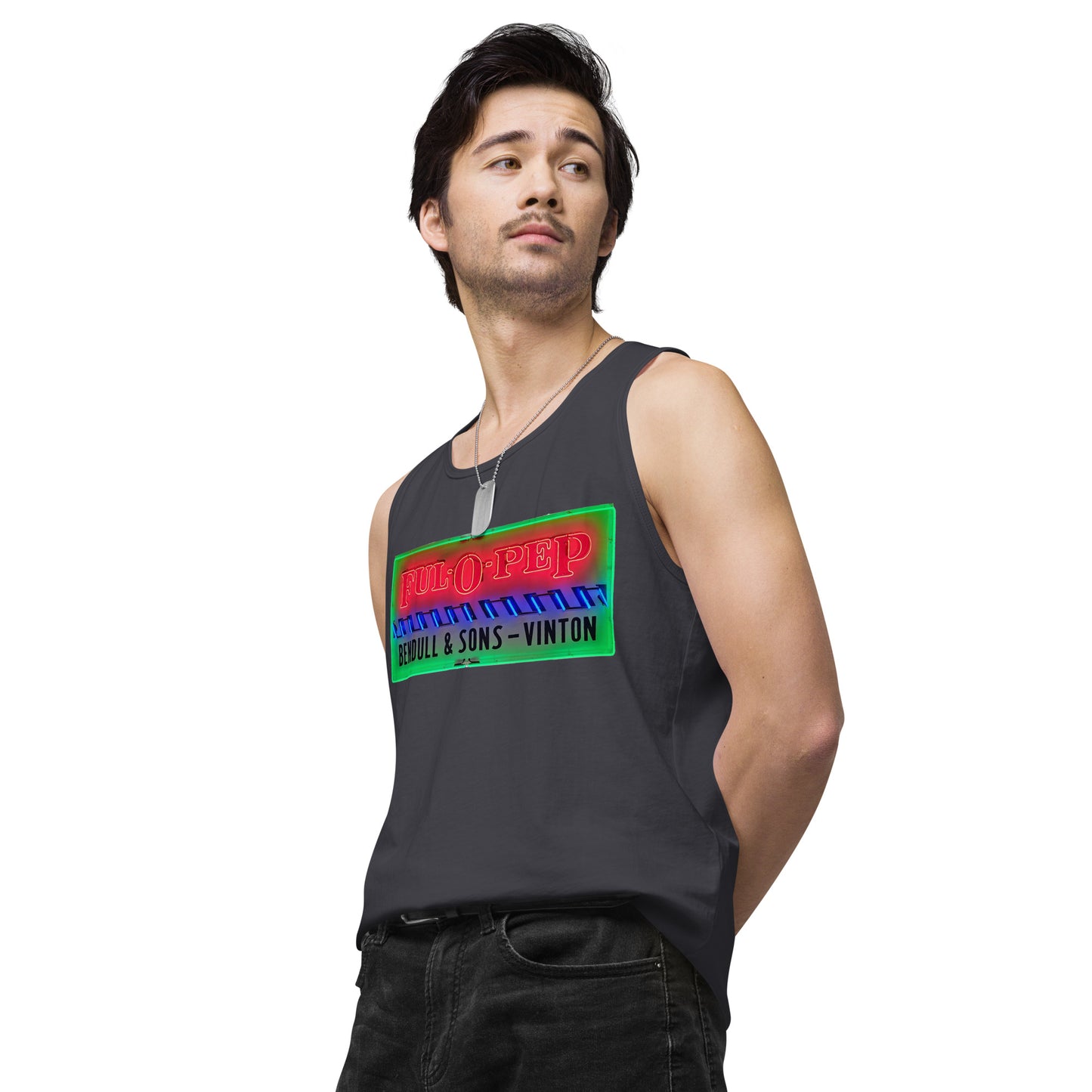 Vintage Racing Sign Neon Style Men’s premium tank top