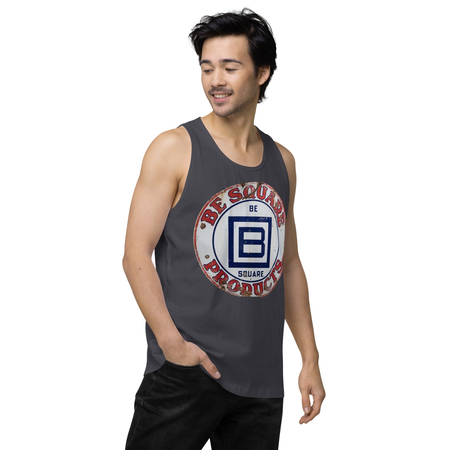 B Square Design Porcelain Men’s premium tank top