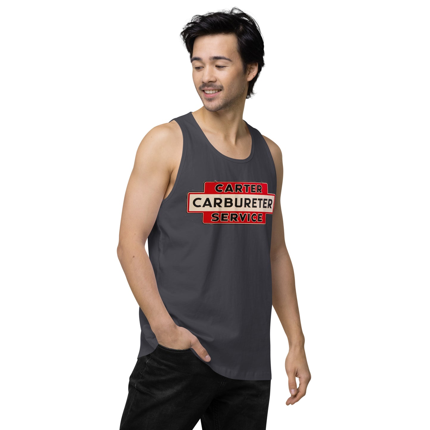 Carter Carbs Tin Style Shop Sign Men’s premium tank top