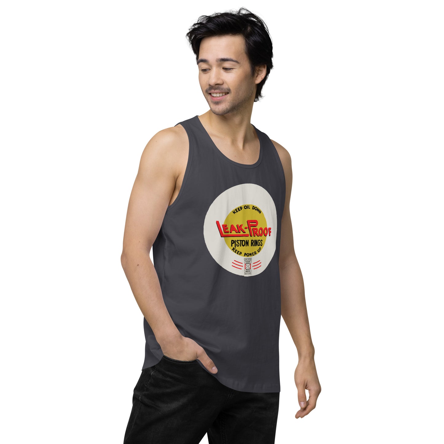 Leak-proof Vintage Oil Can Patina Style premium tank top