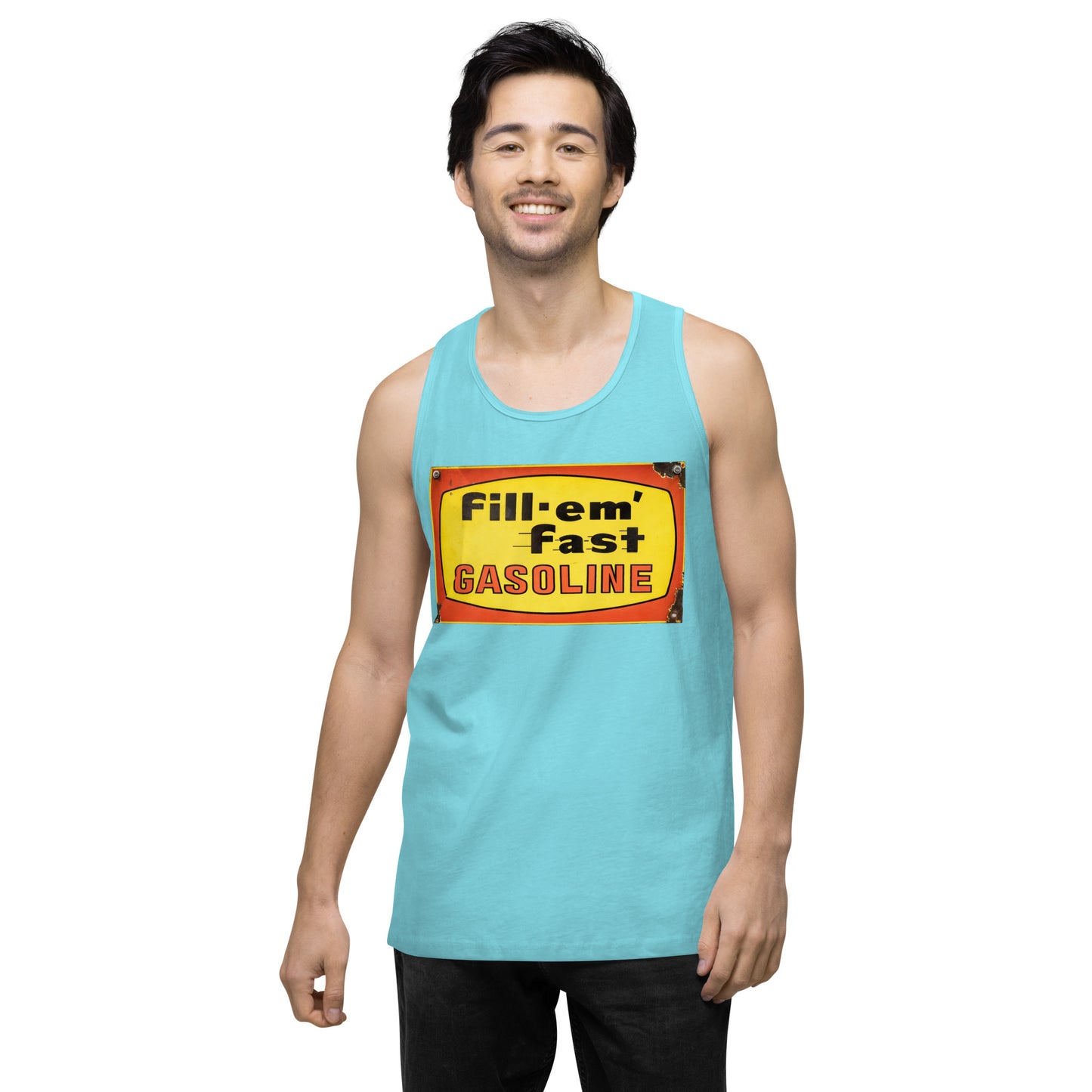 Vintage Gas Sign Patina Style Men’s premium tank top