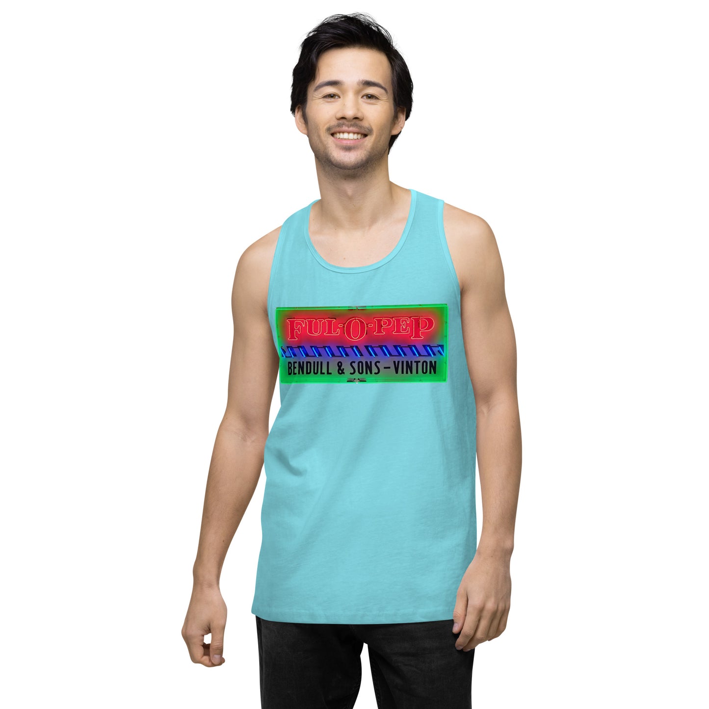 Vintage Racing Sign Neon Style Men’s premium tank top