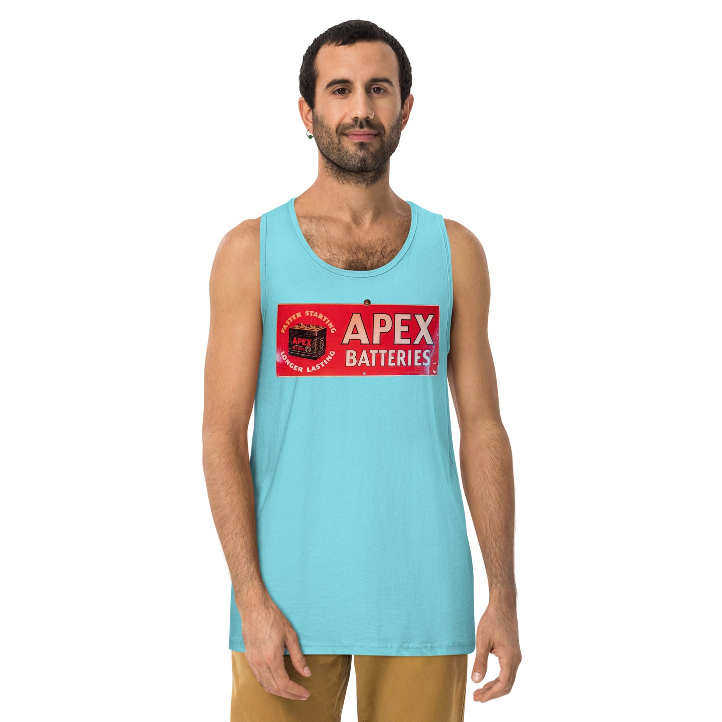 Apex Batteries Retro Tin Style Men’s premium tank top