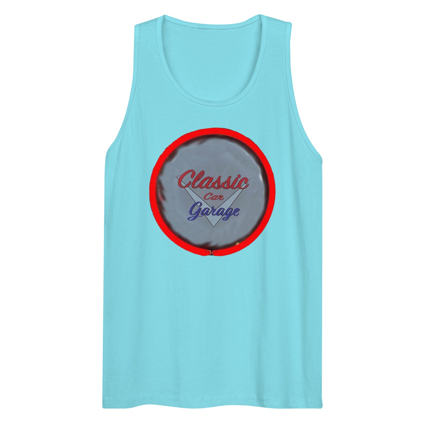 Classic Car Garage Neon Graffiti Style Men’s premium tank top