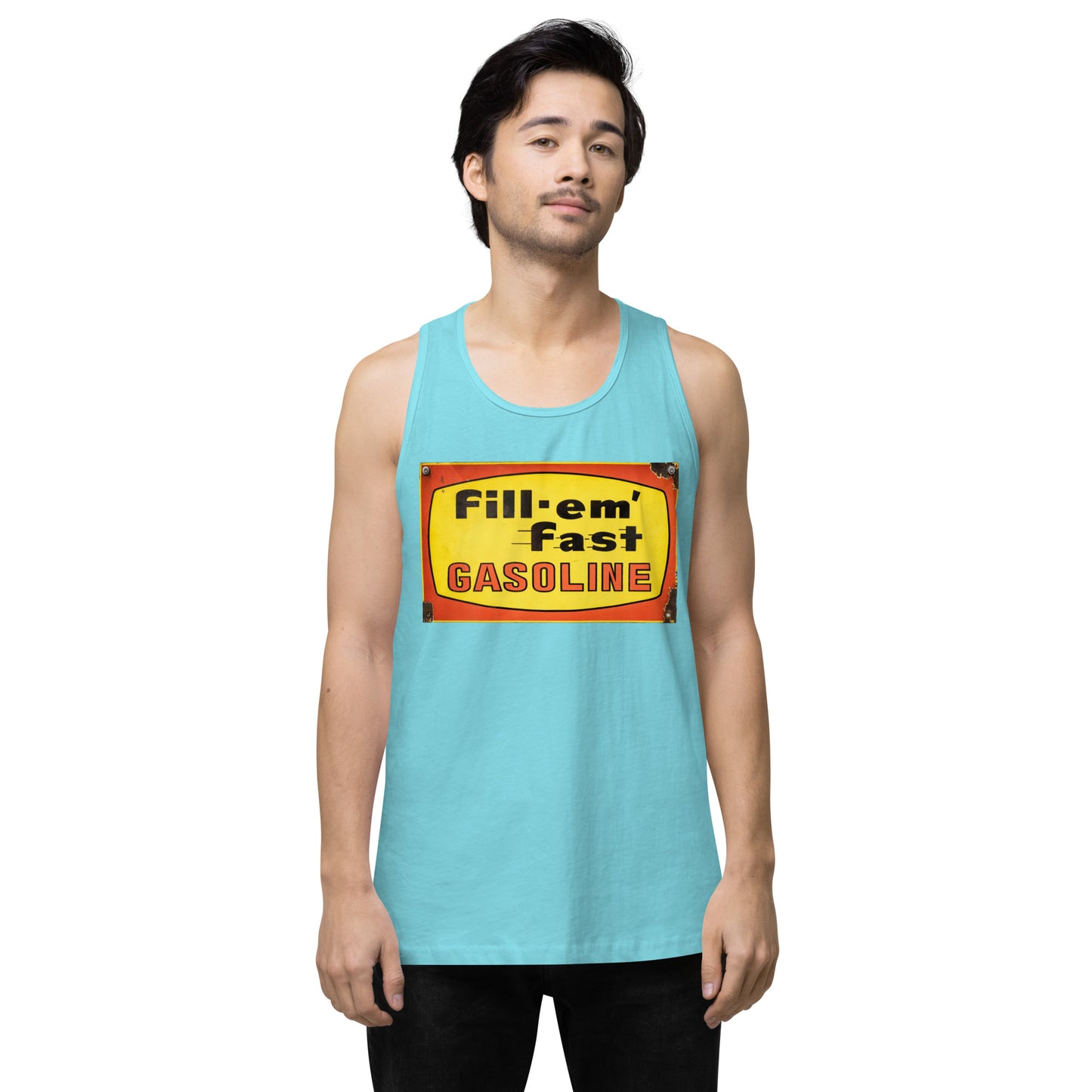 Vintage Gas Sign Patina Style Men’s premium tank top