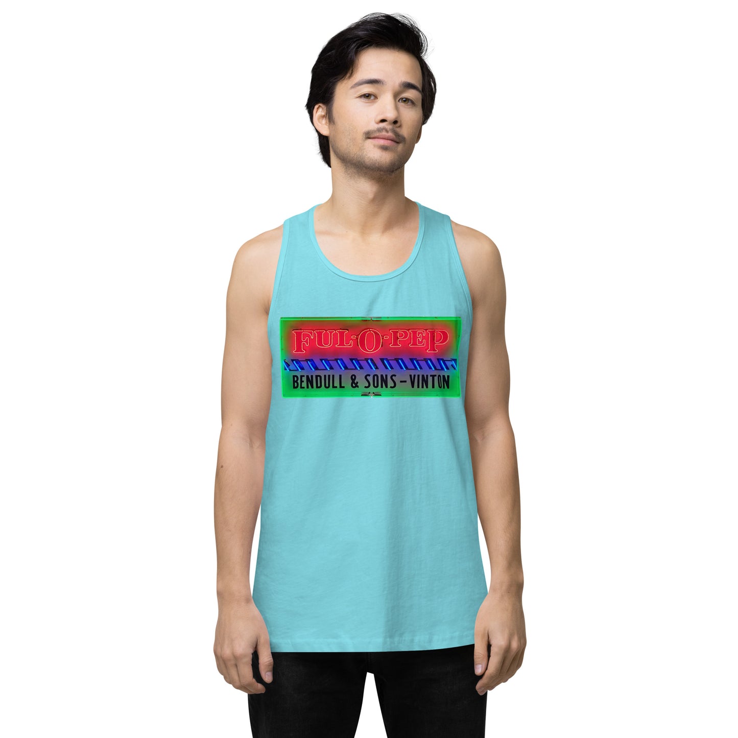 Vintage Racing Sign Neon Style Men’s premium tank top