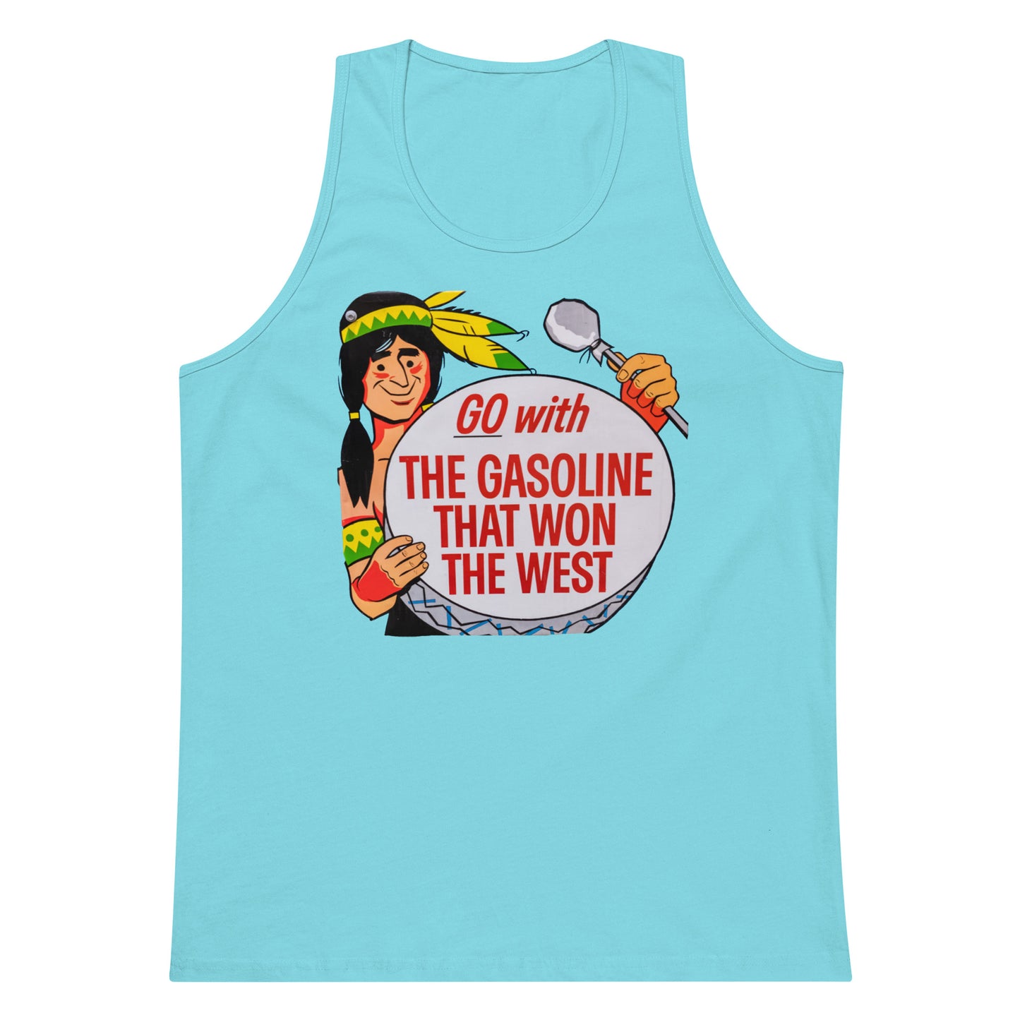 Vintage Road Art Gas Sign Men’s premium tank top