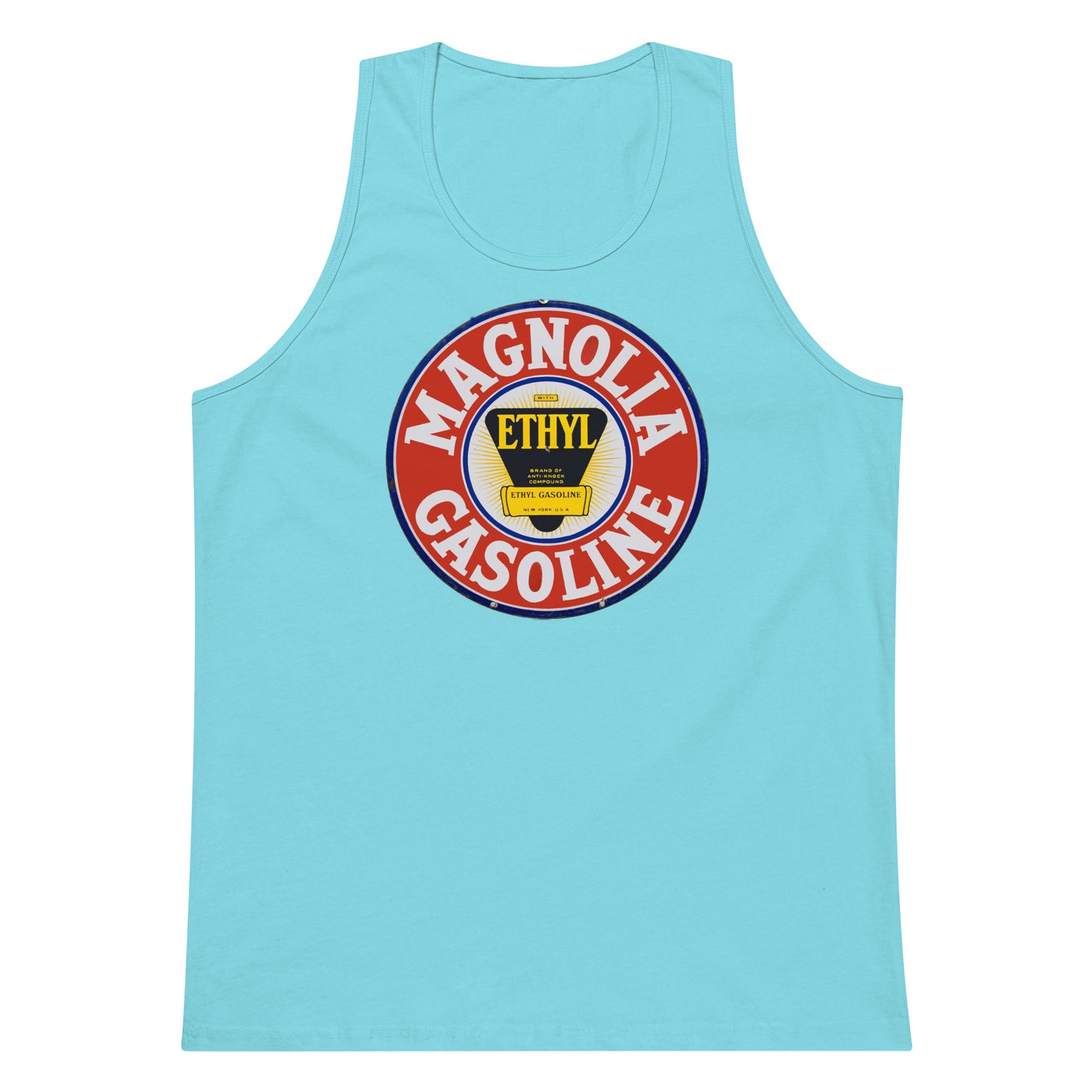 Retro Tin Gas Sign Magnolia Men’s premium tank top