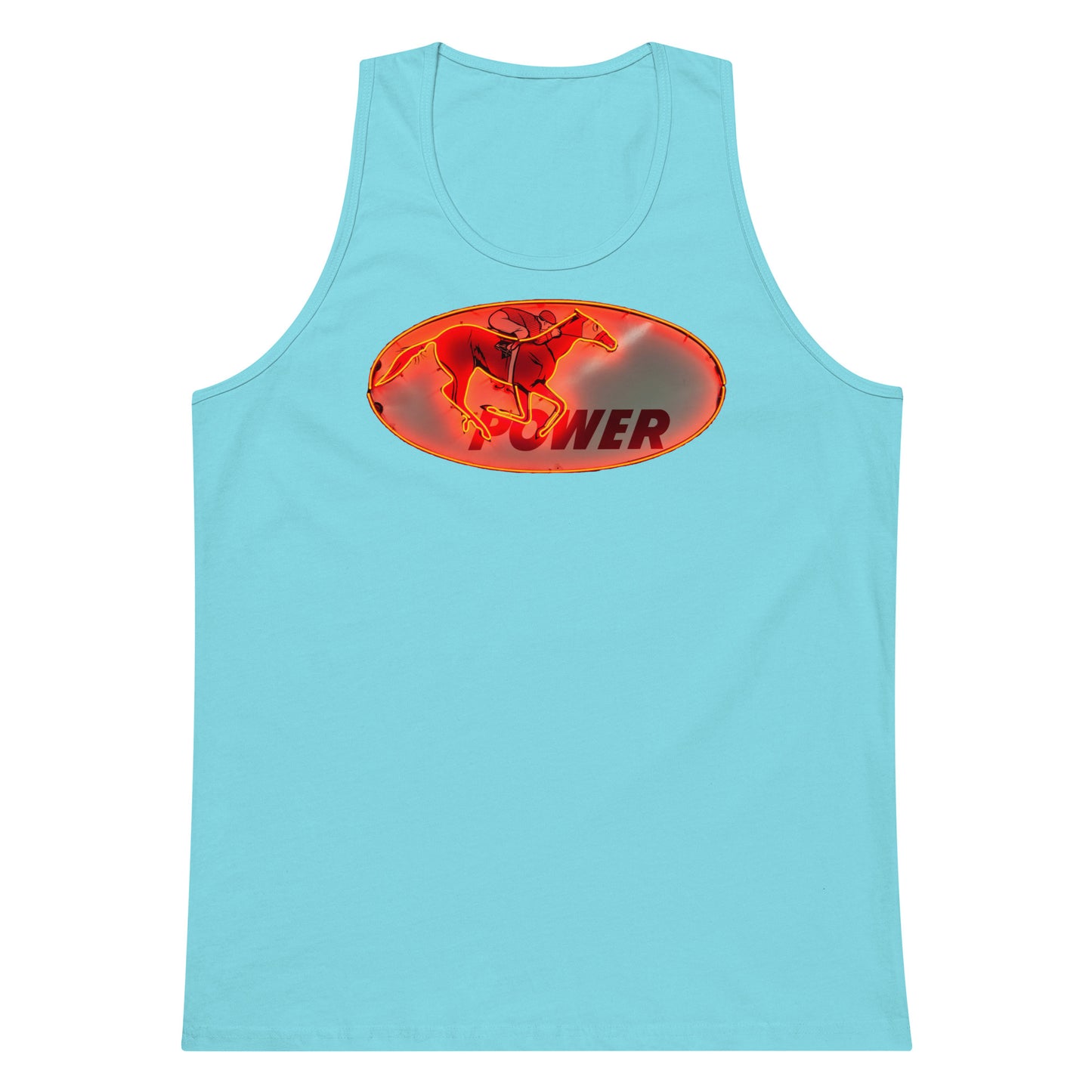 Retro Neon Sign Power Men’s premium tank top