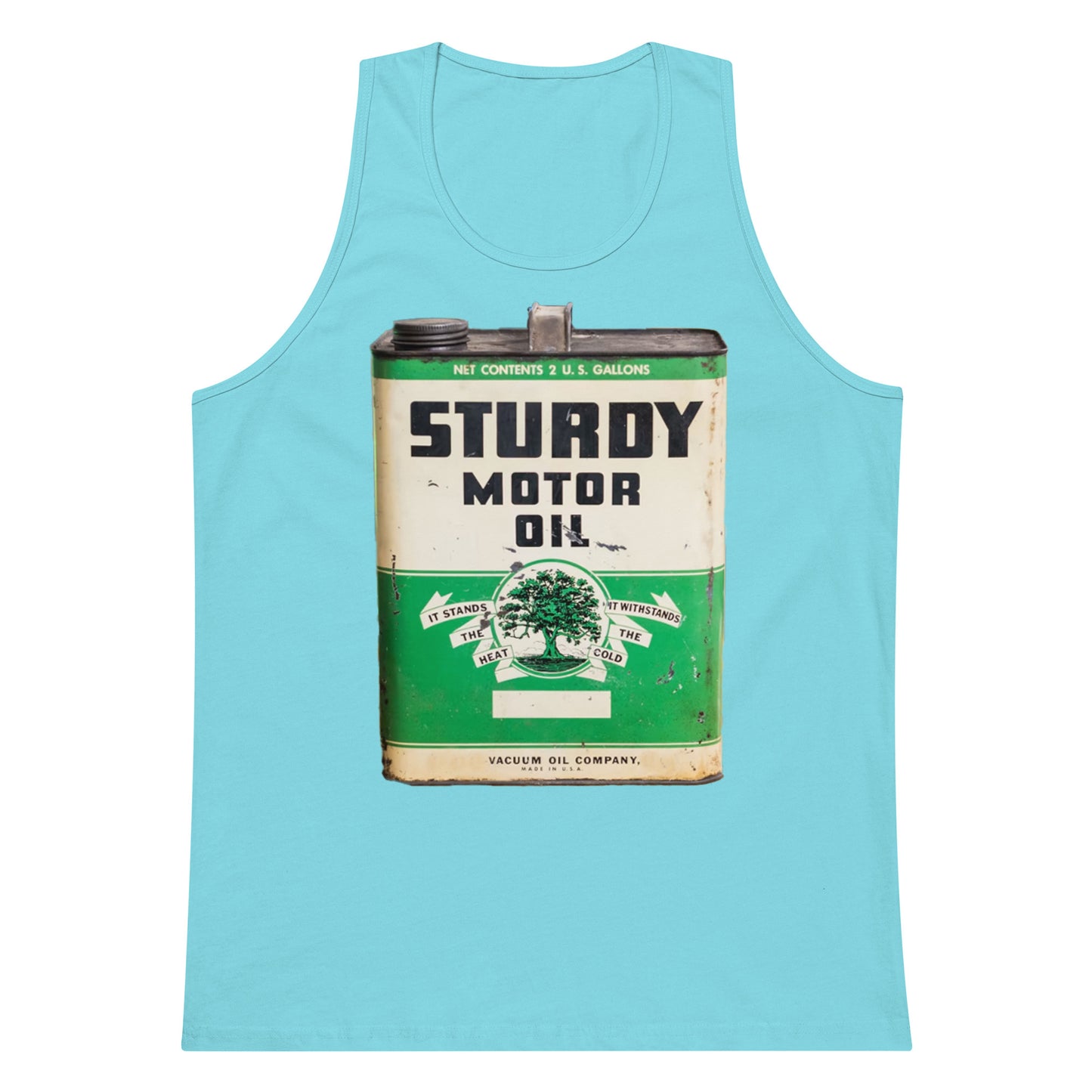 Vintage Sturdy Oil Can Patina Style Men’s premium tank top