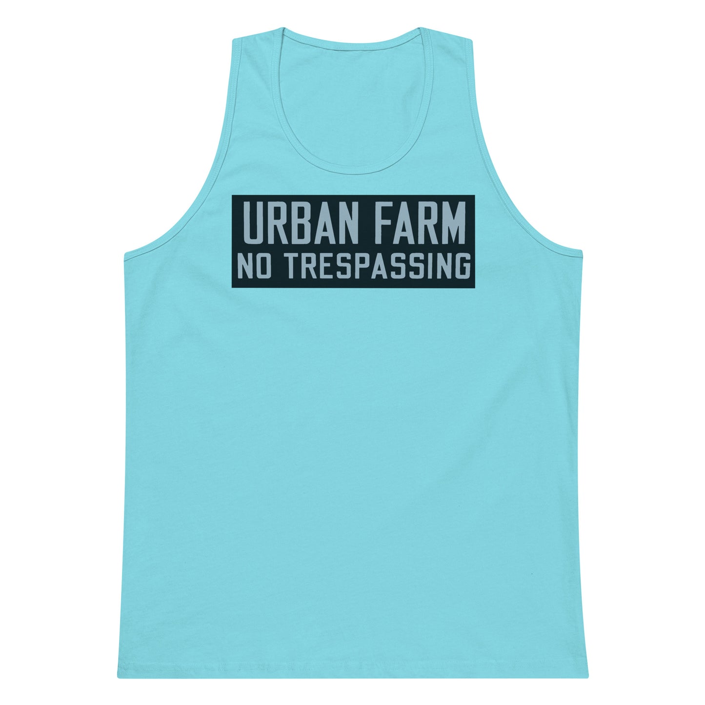 Retro Urban Farm Sign Porcelain Style Men’s premium tank top