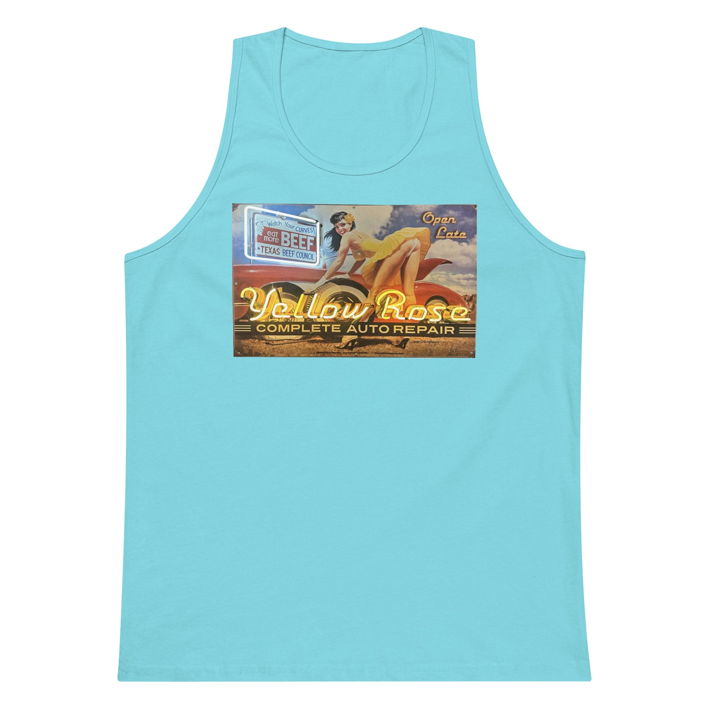 Vintage Auto Repair Neon Sign Style Men’s premium tank top