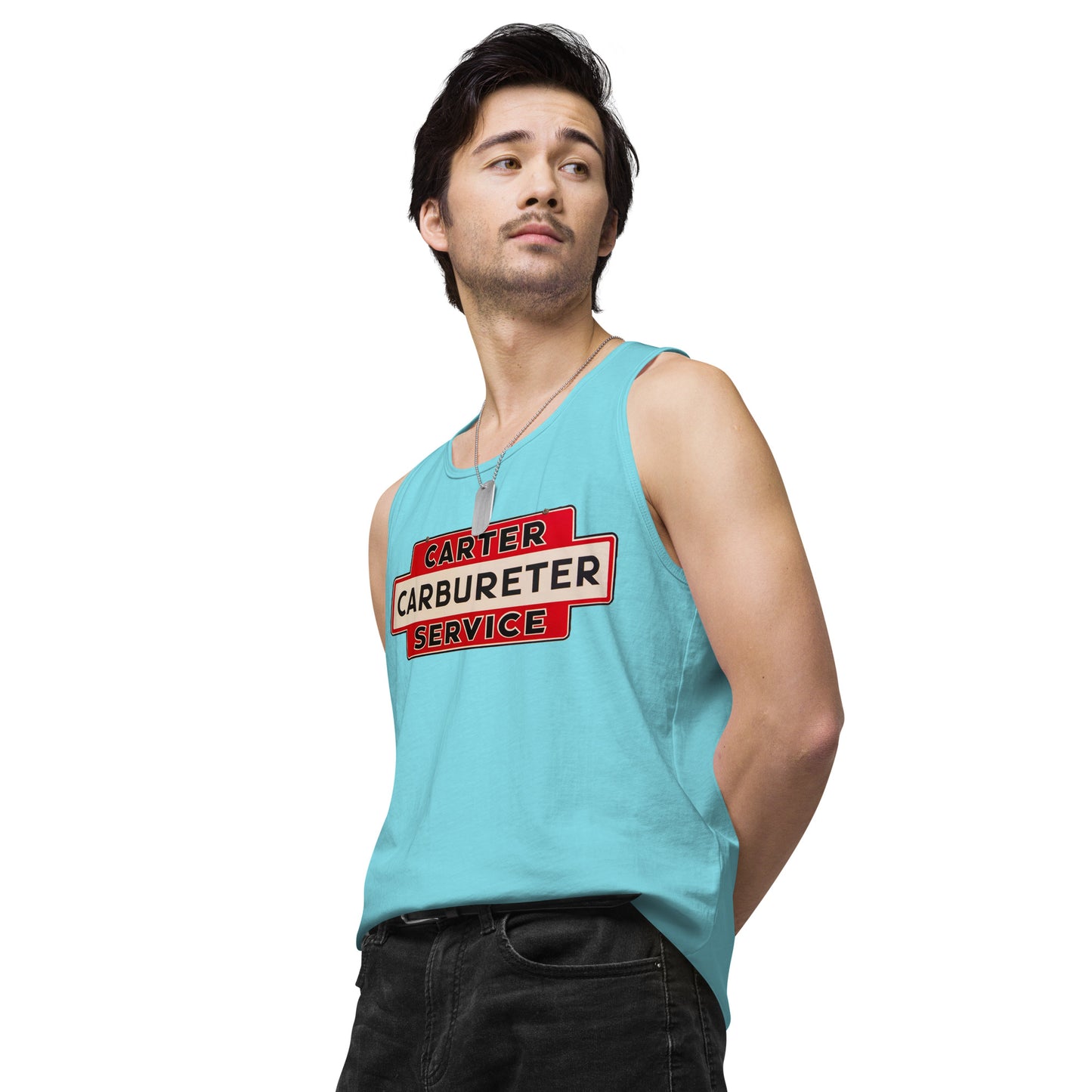 Carter Carbs Tin Style Shop Sign Men’s premium tank top