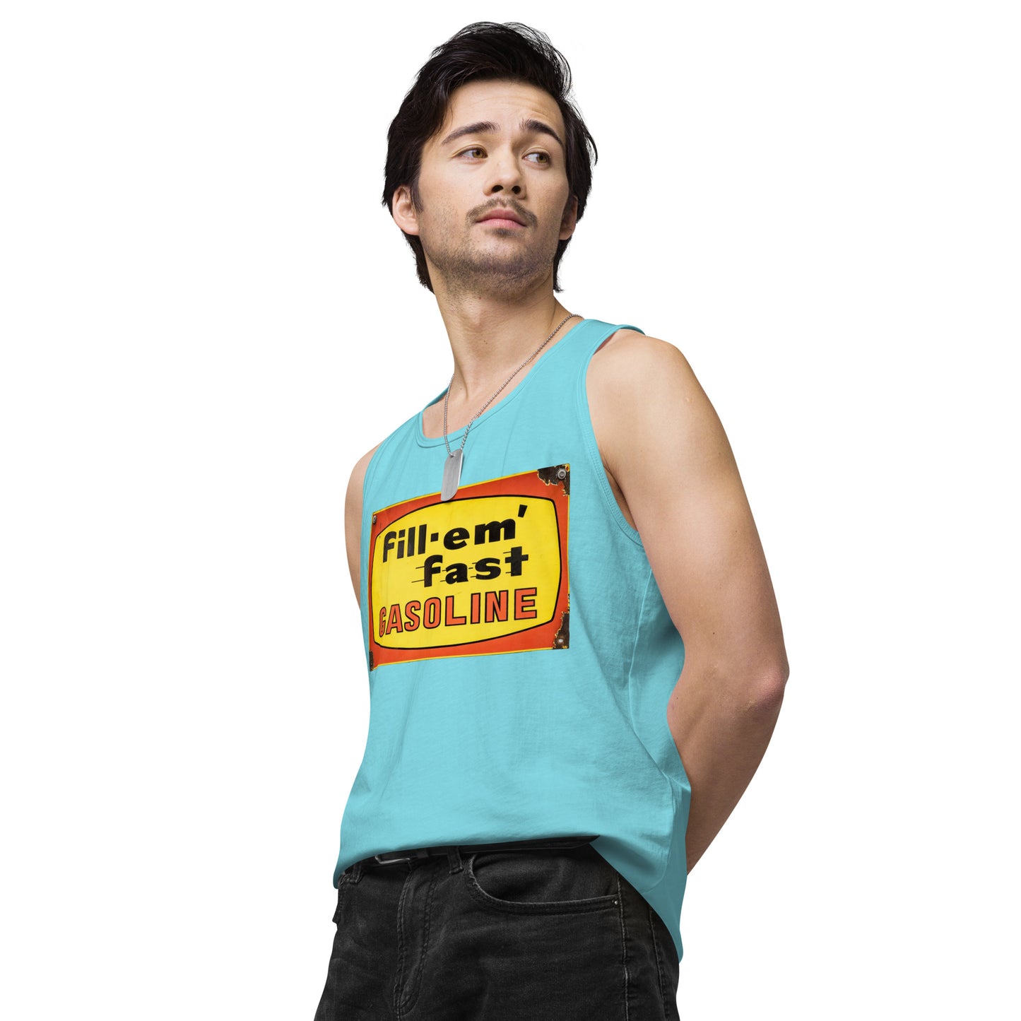 Vintage Gas Sign Patina Style Men’s premium tank top