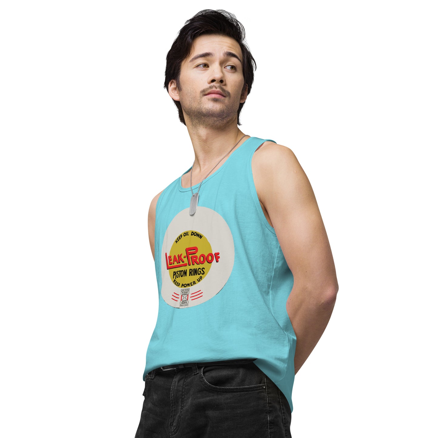 Leak-proof Vintage Oil Can Patina Style premium tank top