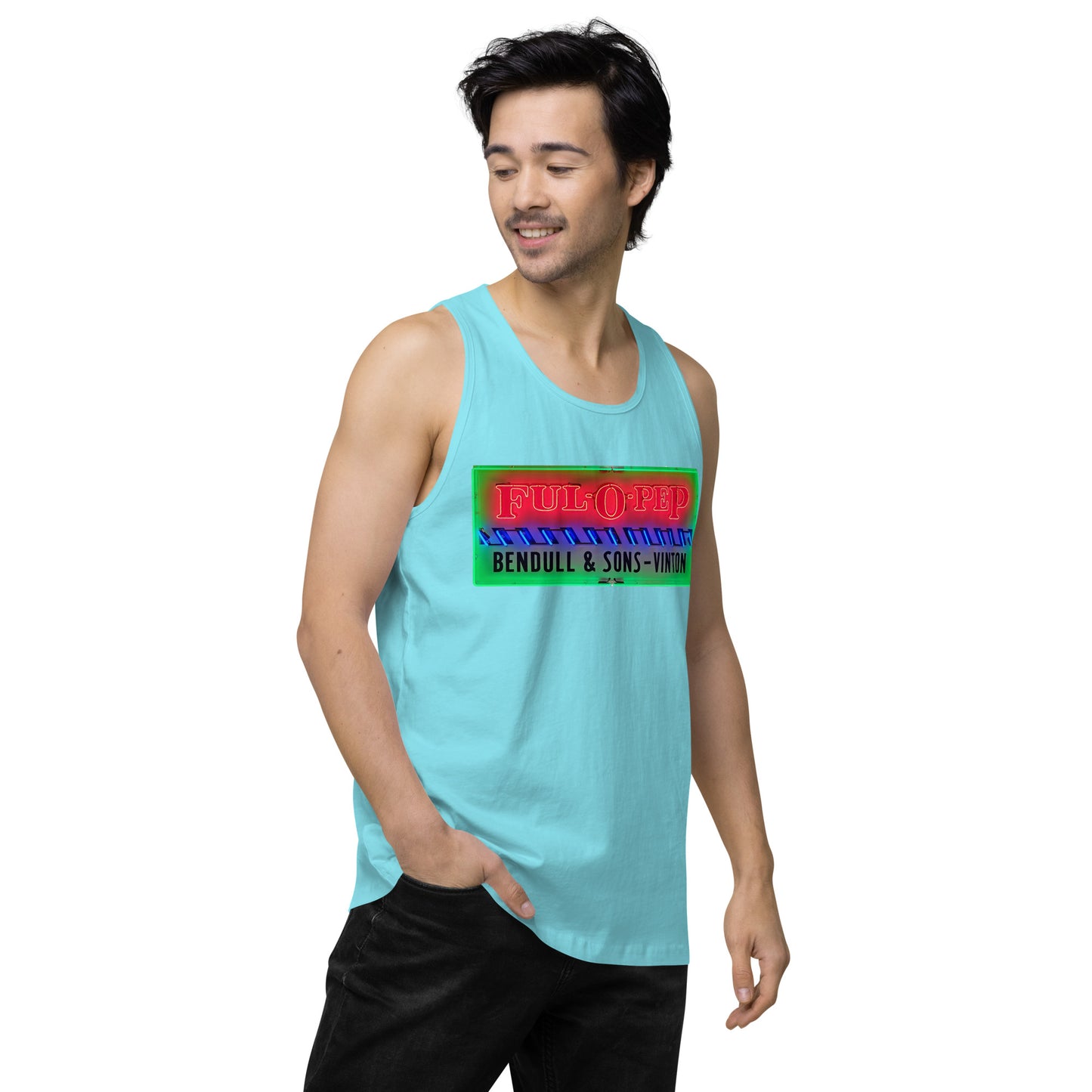 Vintage Racing Sign Neon Style Men’s premium tank top