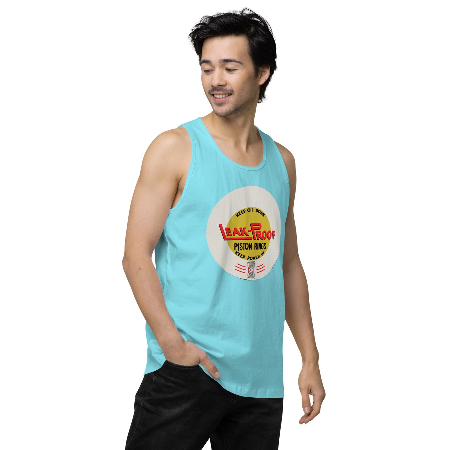 Leak-proof Vintage Oil Can Patina Style premium tank top