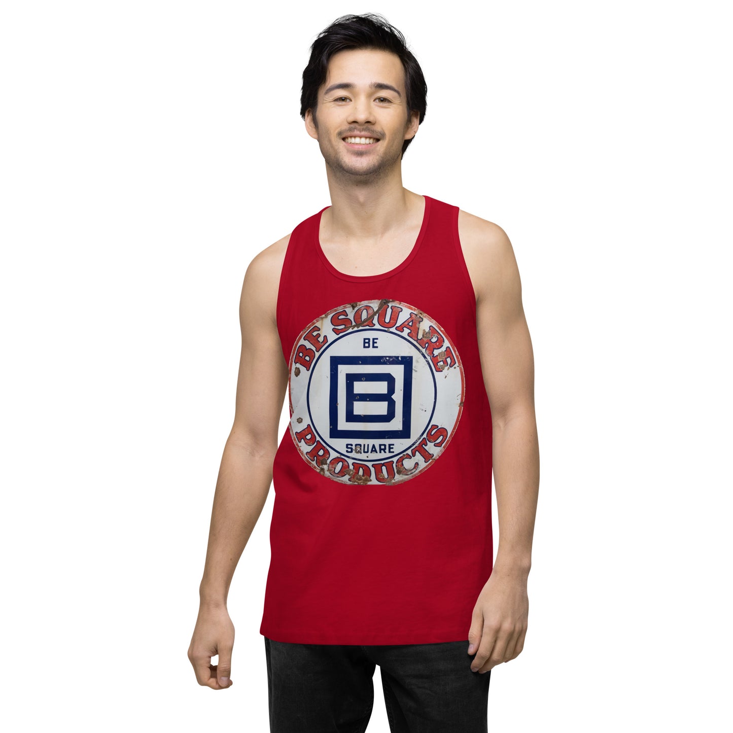 B Square Design Porcelain Men’s premium tank top