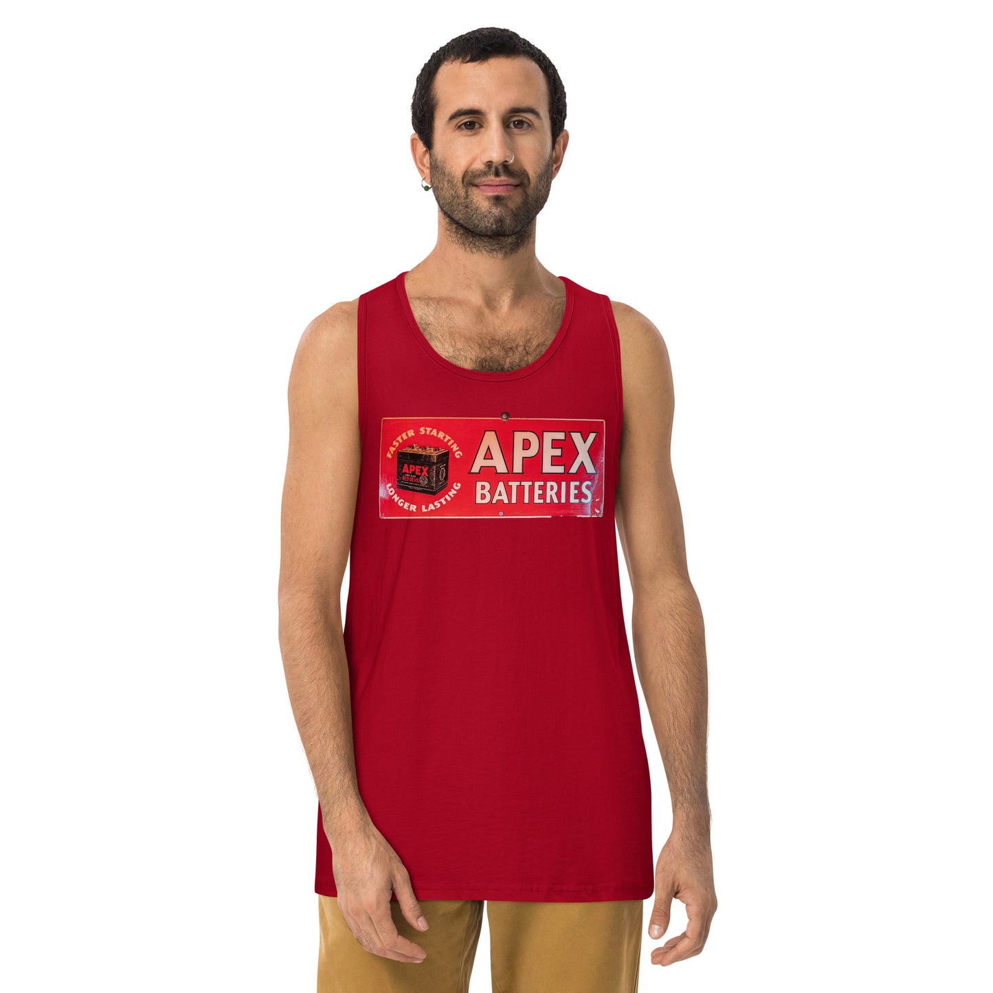 Apex Batteries Retro Tin Style Men’s premium tank top