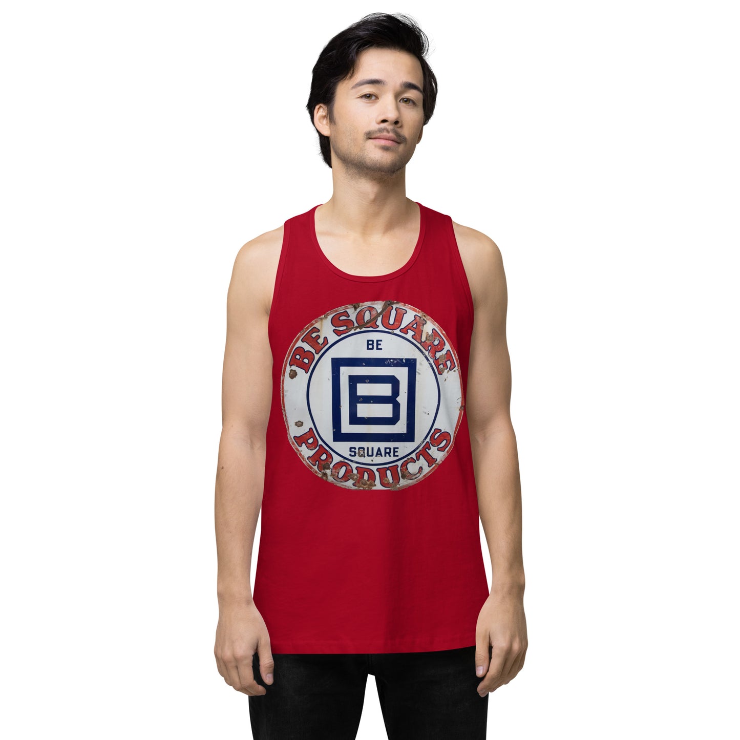 B Square Design Porcelain Men’s premium tank top