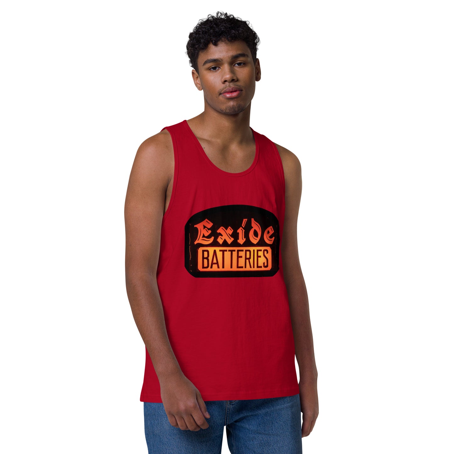 Vintage Battery Sign Men’s premium tank top