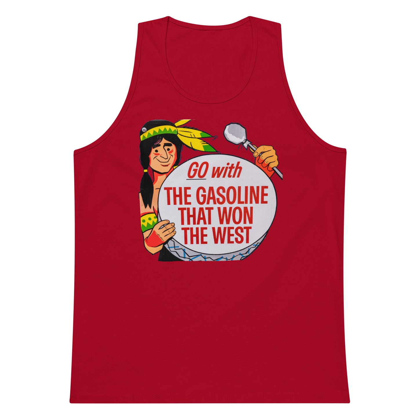 Vintage Road Art Gas Sign Men’s premium tank top