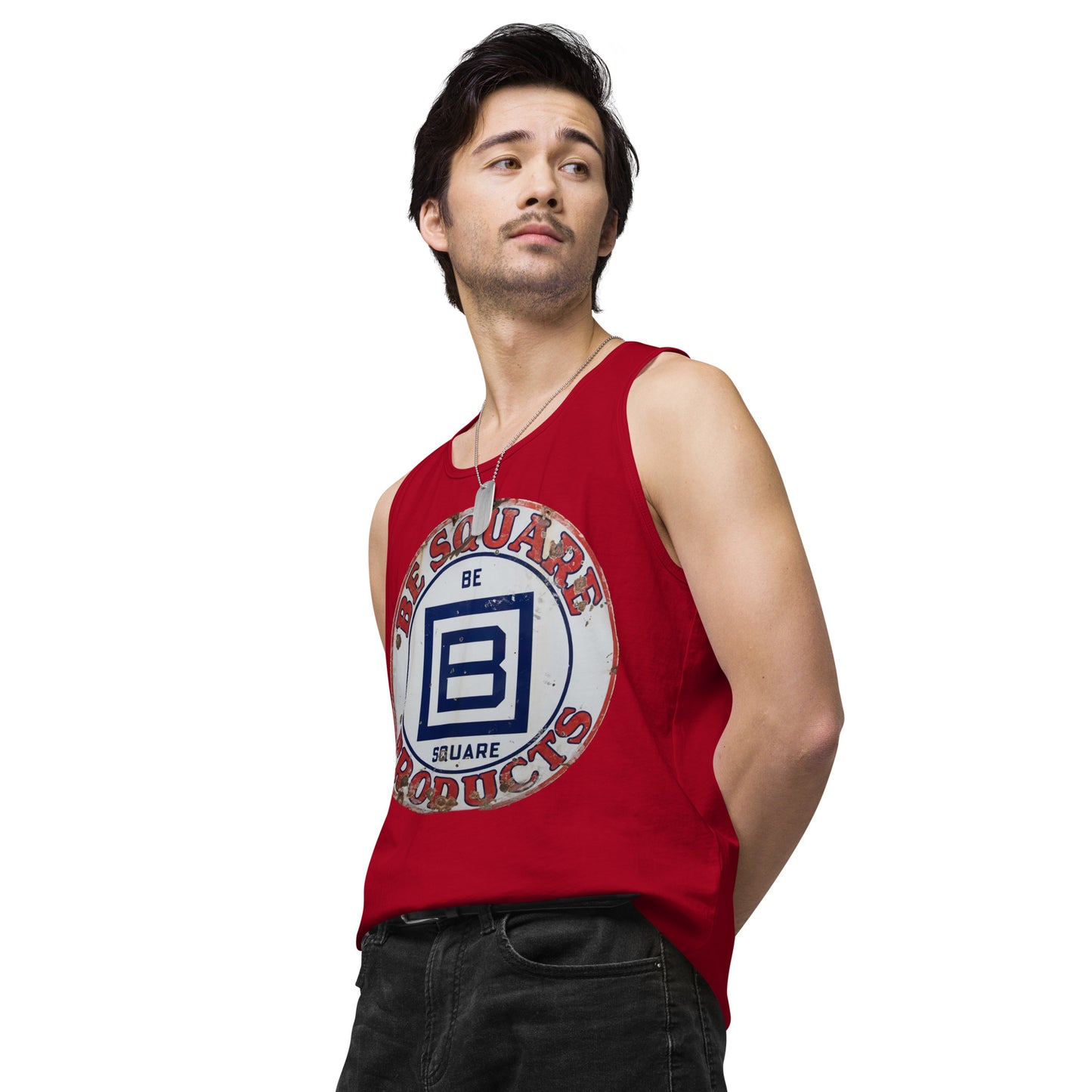 B Square Design Porcelain Men’s premium tank top