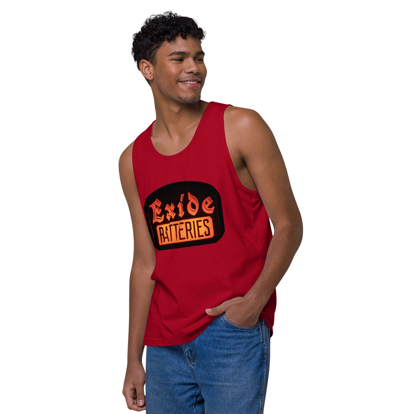 Vintage Battery Sign Men’s premium tank top