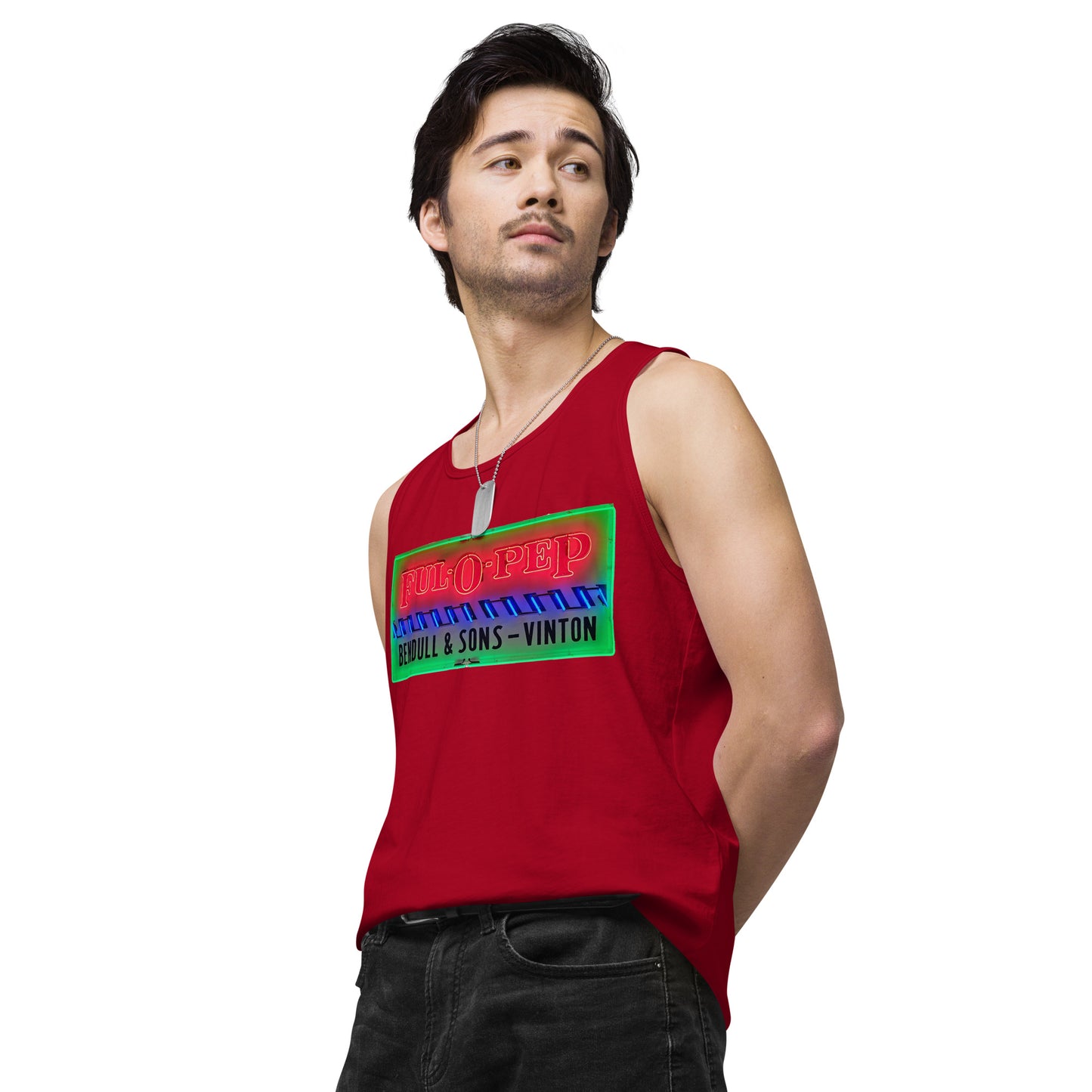 Vintage Racing Sign Neon Style Men’s premium tank top