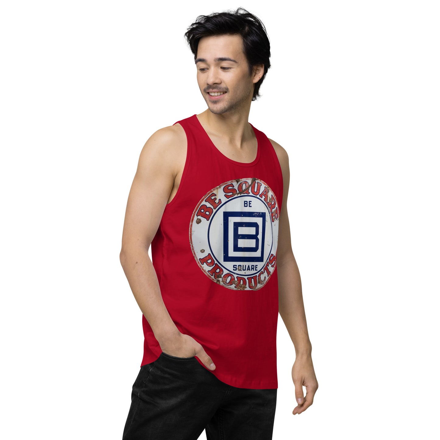 B Square Design Porcelain Men’s premium tank top