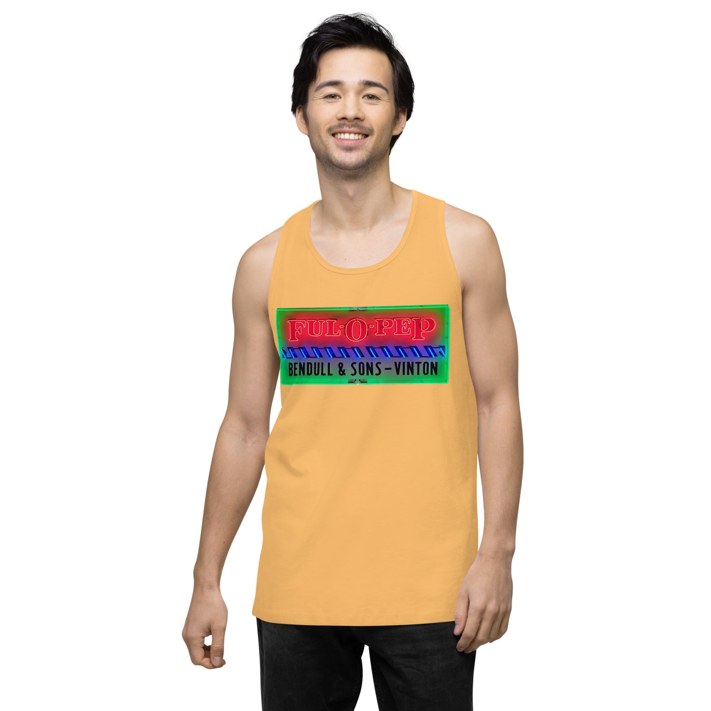 Vintage Racing Sign Neon Style Men’s premium tank top