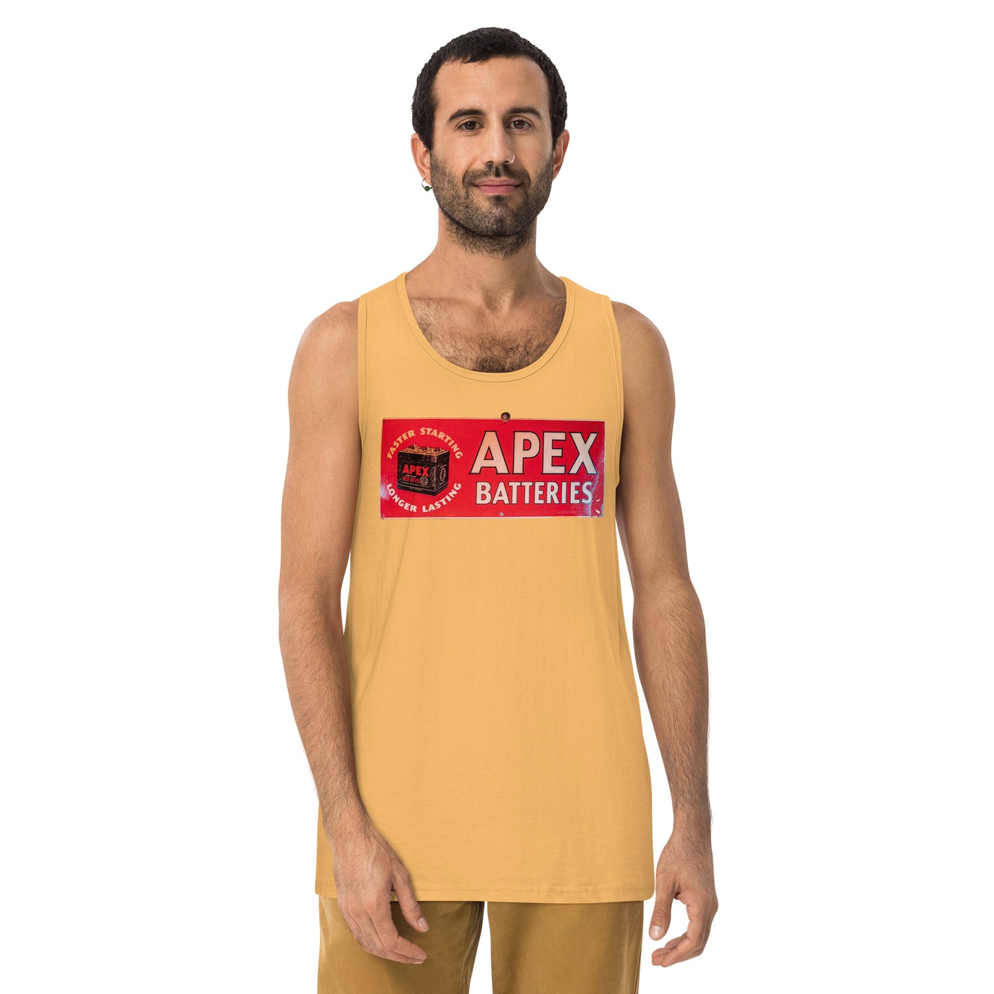 Apex Batteries Retro Tin Style Men’s premium tank top