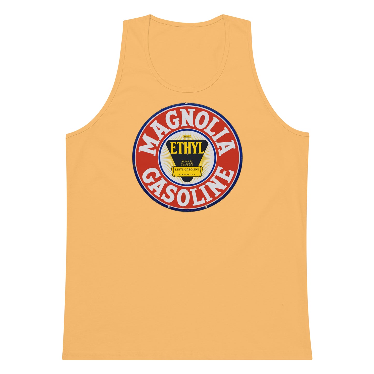 Retro Tin Gas Sign Magnolia Men’s premium tank top