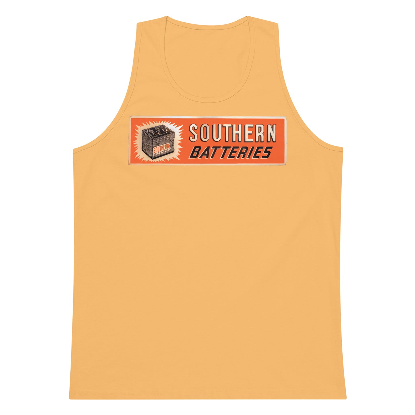 Retro National Battery Sign Patina Style Men’s premium tank top