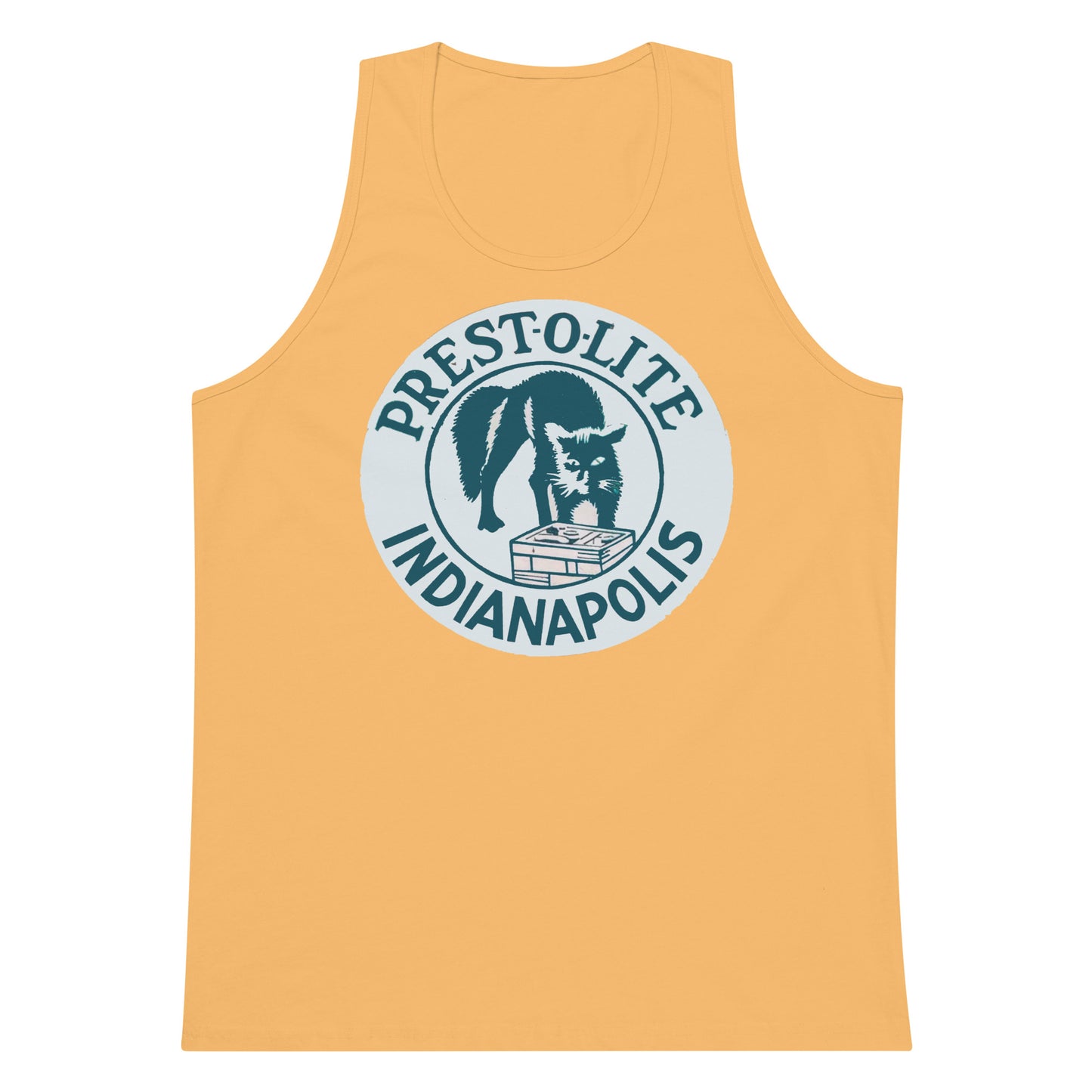 Vintage PrestoLite Battery Sign Men’s premium tank top