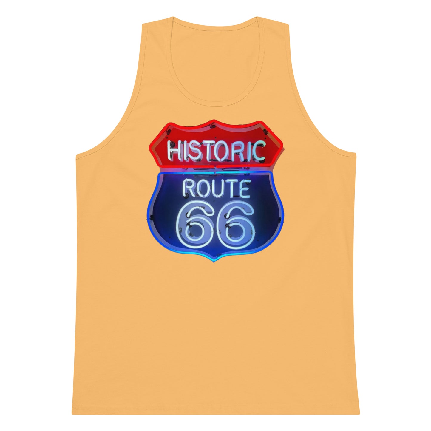 Vintage Route 66 Neon Style Men’s premium tank top