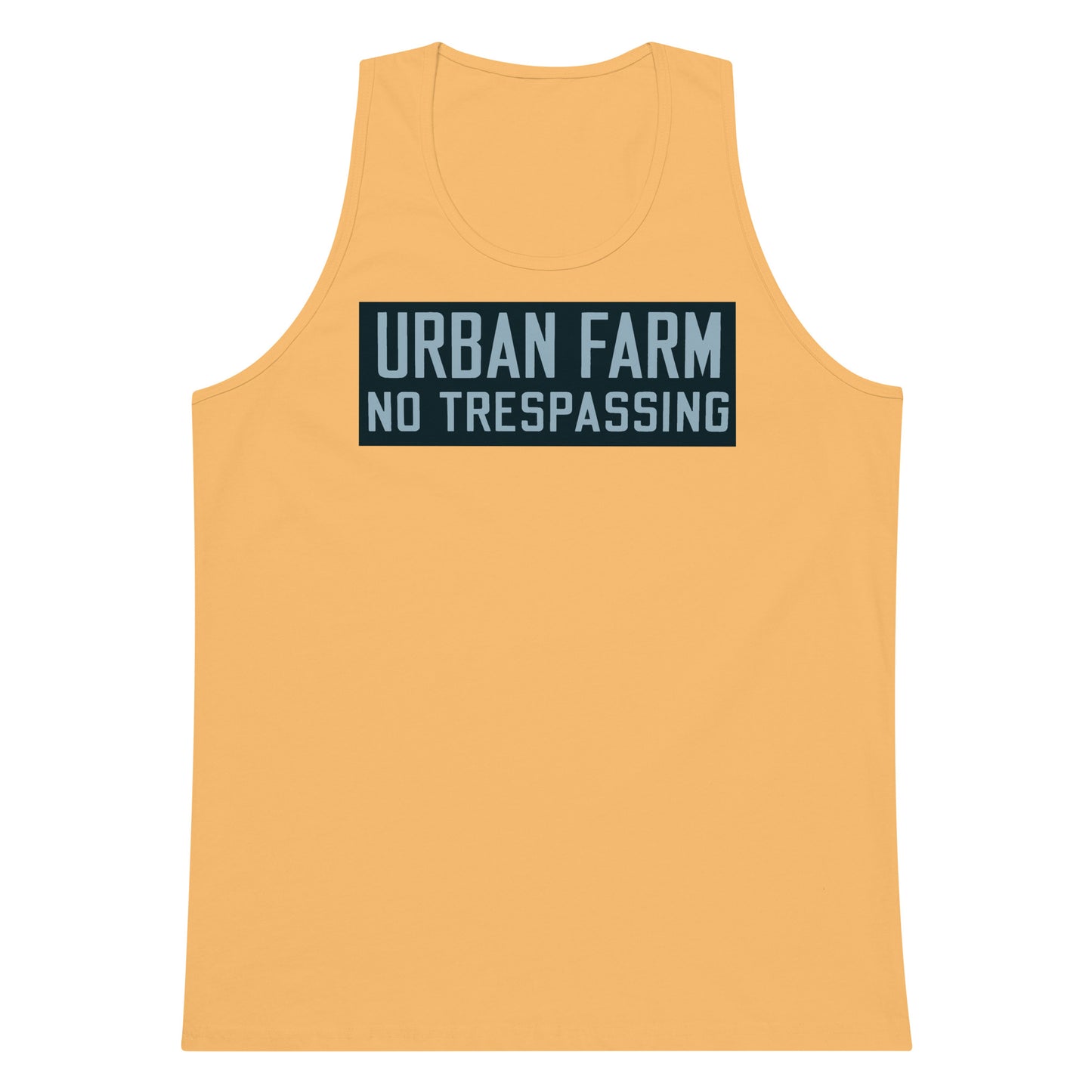 Retro Urban Farm Sign Porcelain Style Men’s premium tank top